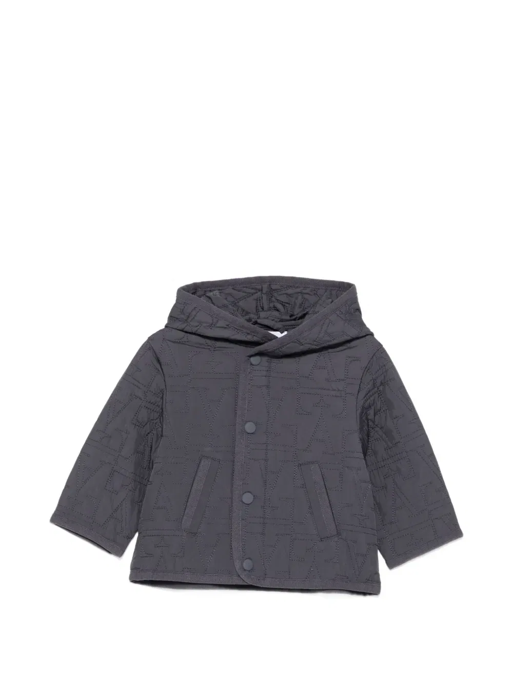 Стеганая куртка с капюшоном и логотипом Emporio Armani Kids, синий