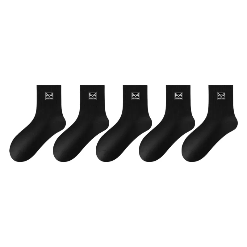 Детские носки с длинным голенищем, комплект из 5 пар, Black 5 Pack, MIIOW