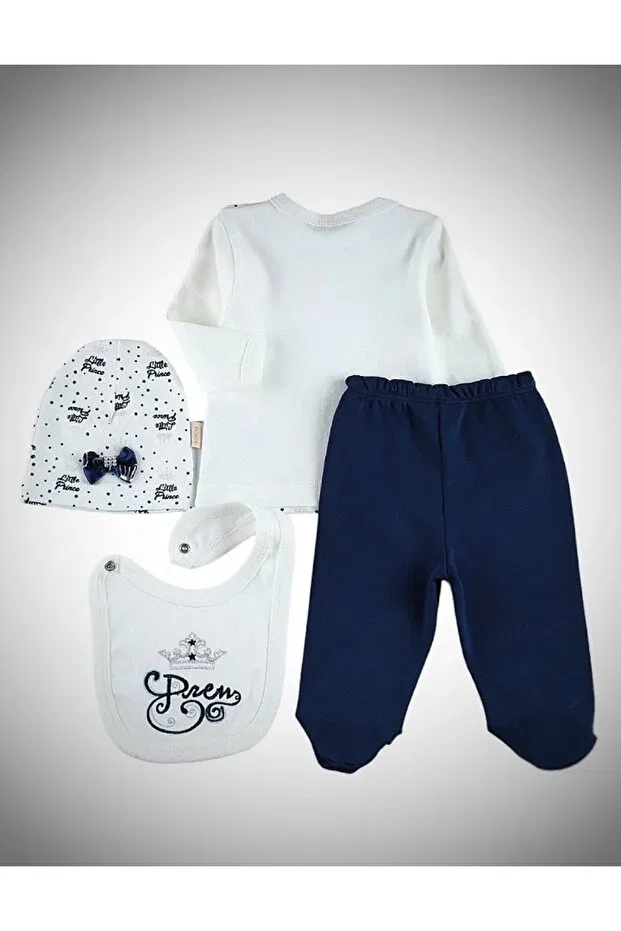 Детское боди-комплект с вышивкой Prince, Babyim, Navy Blue — фото 4