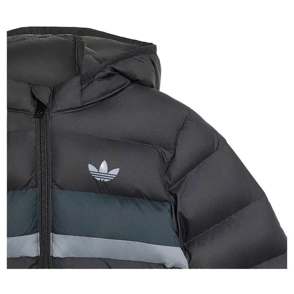 Детская куртка-пуховик с цветовой блокировкой Adidas Originals, Black — фото 2