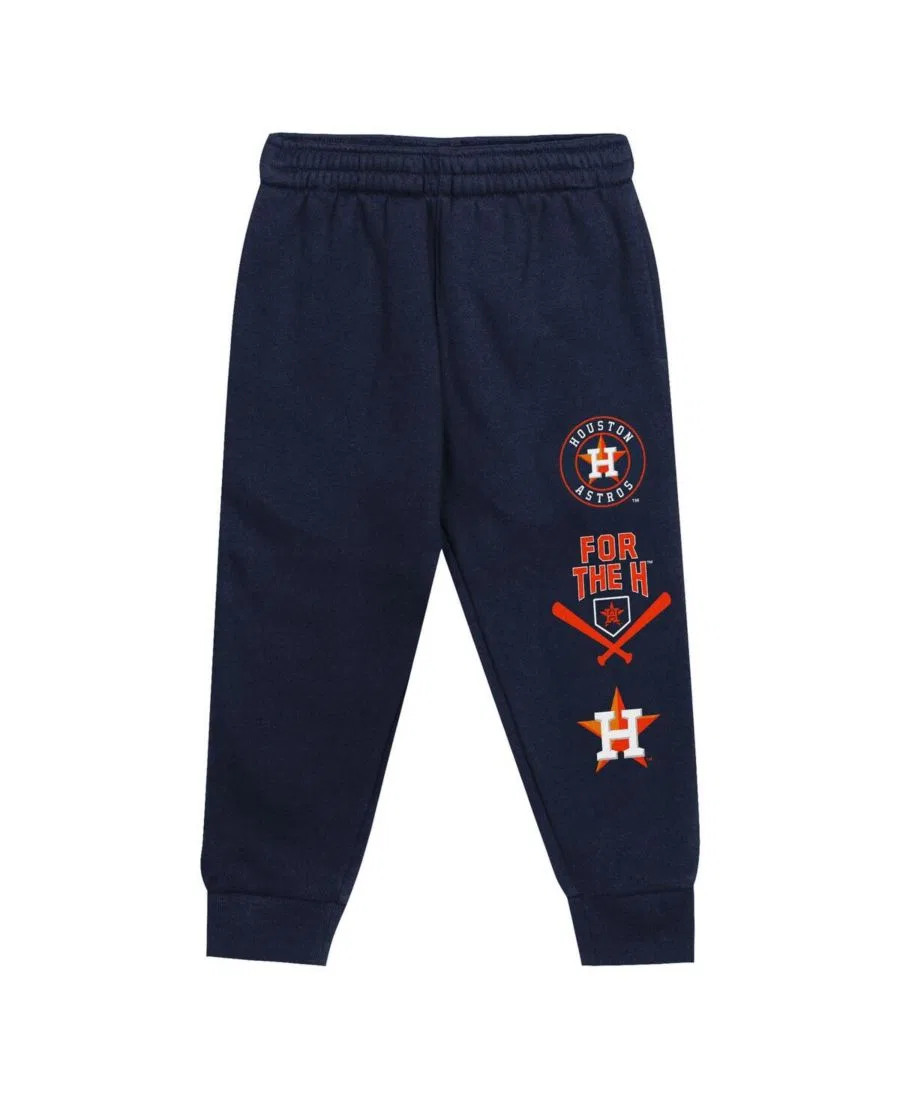 Детский комплект из худи и спортивных брюк с флисовой подкладкой Wind Up Pullover Hoodie and Sweatpants Set Outerstuff, Orange Navy — фото 4