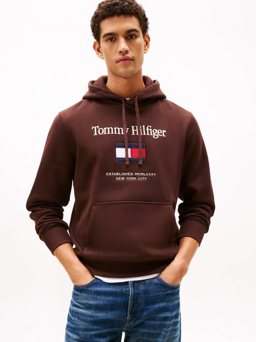 Толстовка TOMMY HILFIGER красного и бордового цвета — фото 2