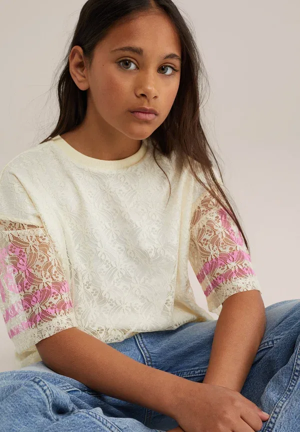 Футболка с принтом Print t-shirt, We Fashion, Light Yellow, светло-желтый — фото 4