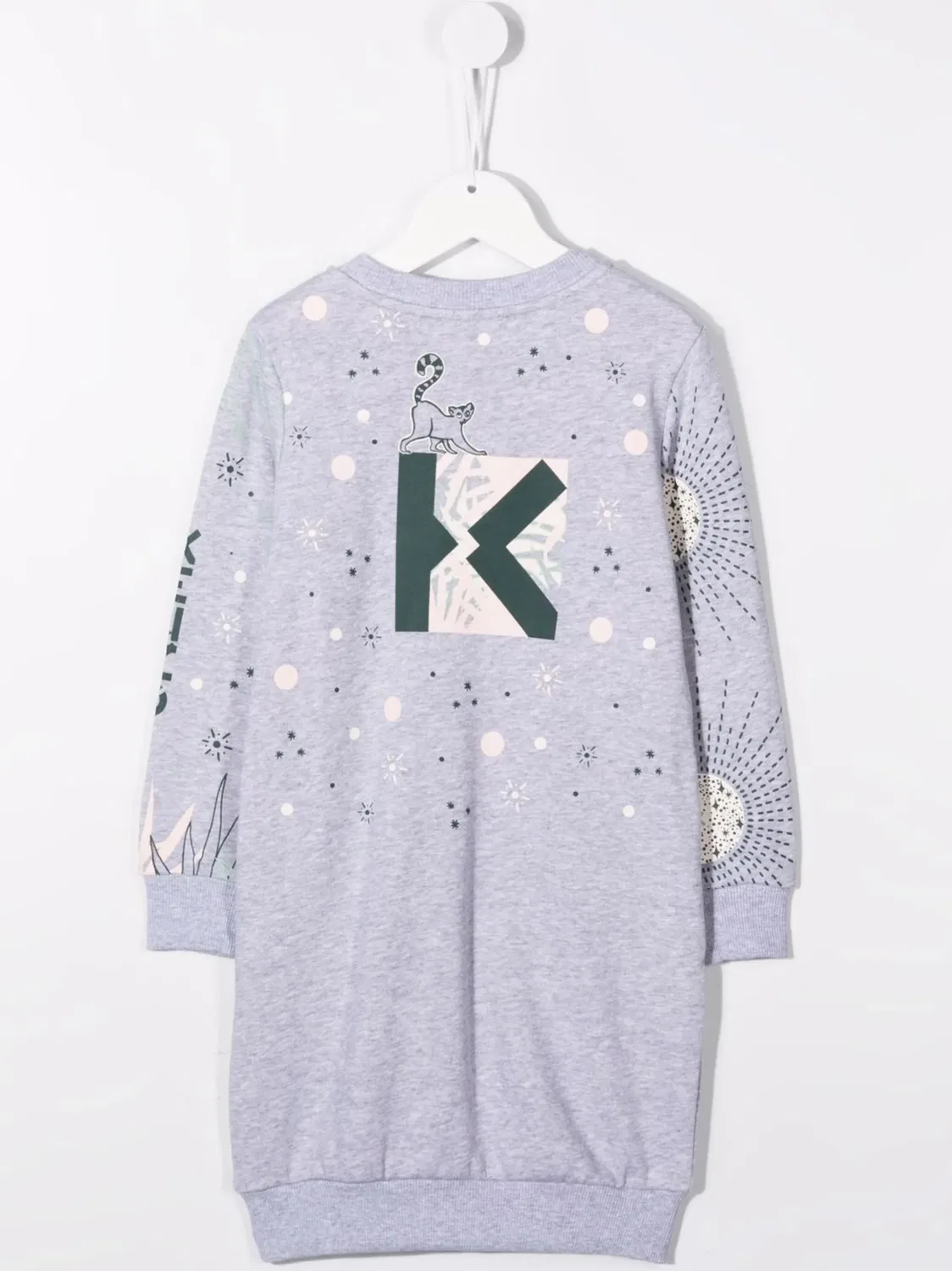 Платье с тигровым принтом Kenzo, серый — фото 2