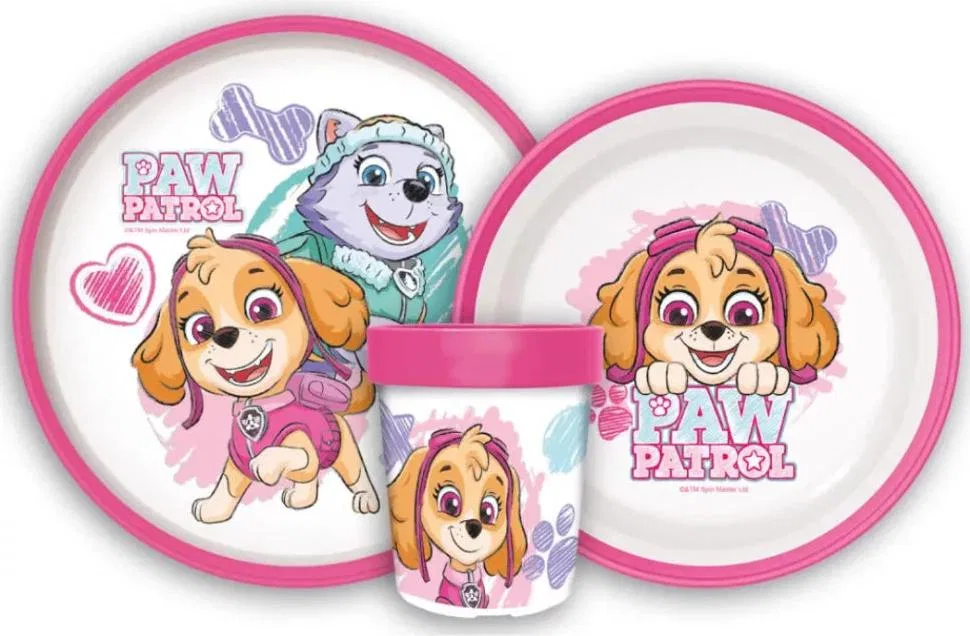 Детский набор посуды 3 предмета с антискользящим дном, Paw Patrol Skye Everest, 260 мл