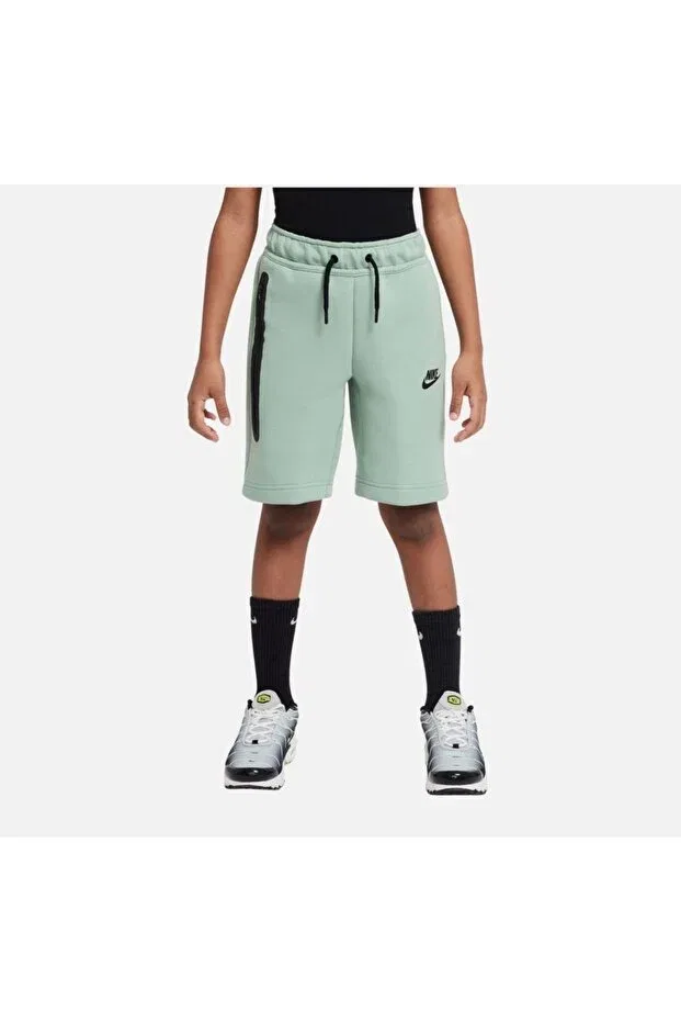 Детские спортивные шорты для девочек с принтом Sportswear Tech Fleece Co Nike, Green