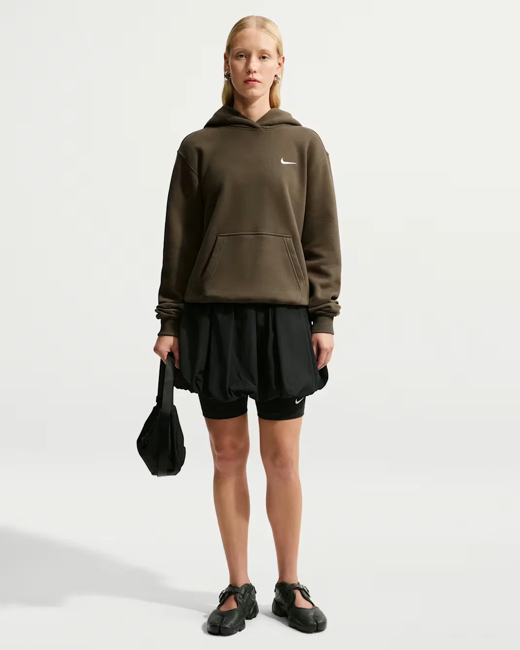 Женская толстовка с капюшоном Nike Studio Fleece Medium Weight, Dark Hazel/Sail — фото 4