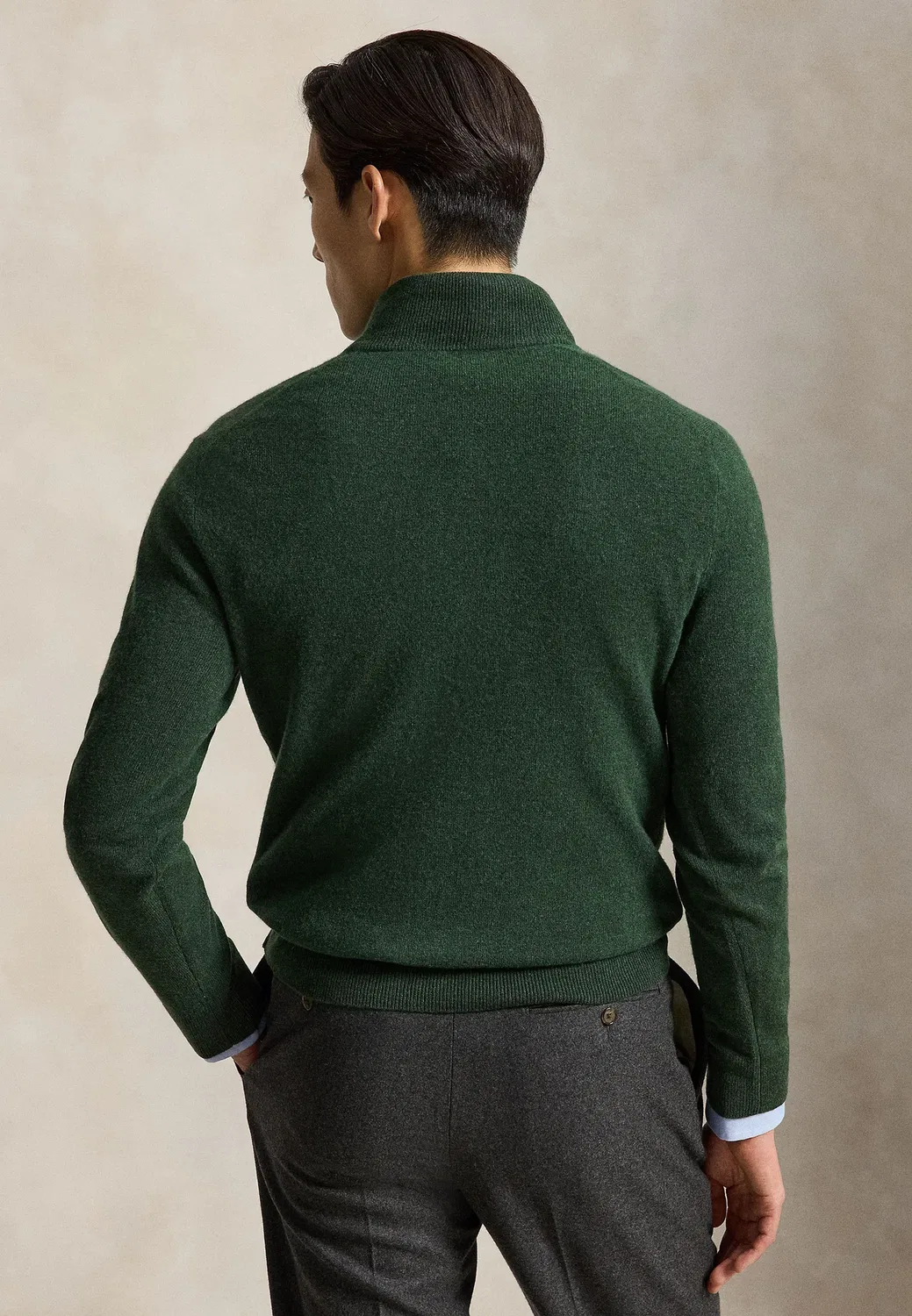 Шерстяной свитер с застежкой-молнией на четверть длины Polo Ralph Lauren, Lodgepole Pine Heather — фото 3