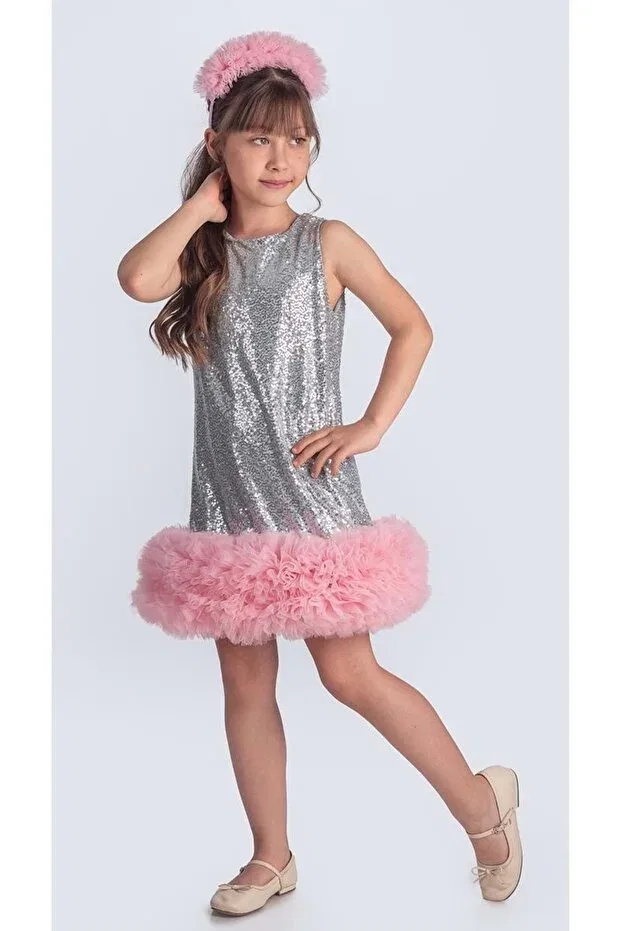 Детское платье для девочек с пайетками Mnk Baby&Kids, Gray