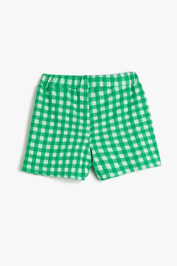 Детские шорты для девочек с принтом Koton Kids, Green Patterned — фото 2