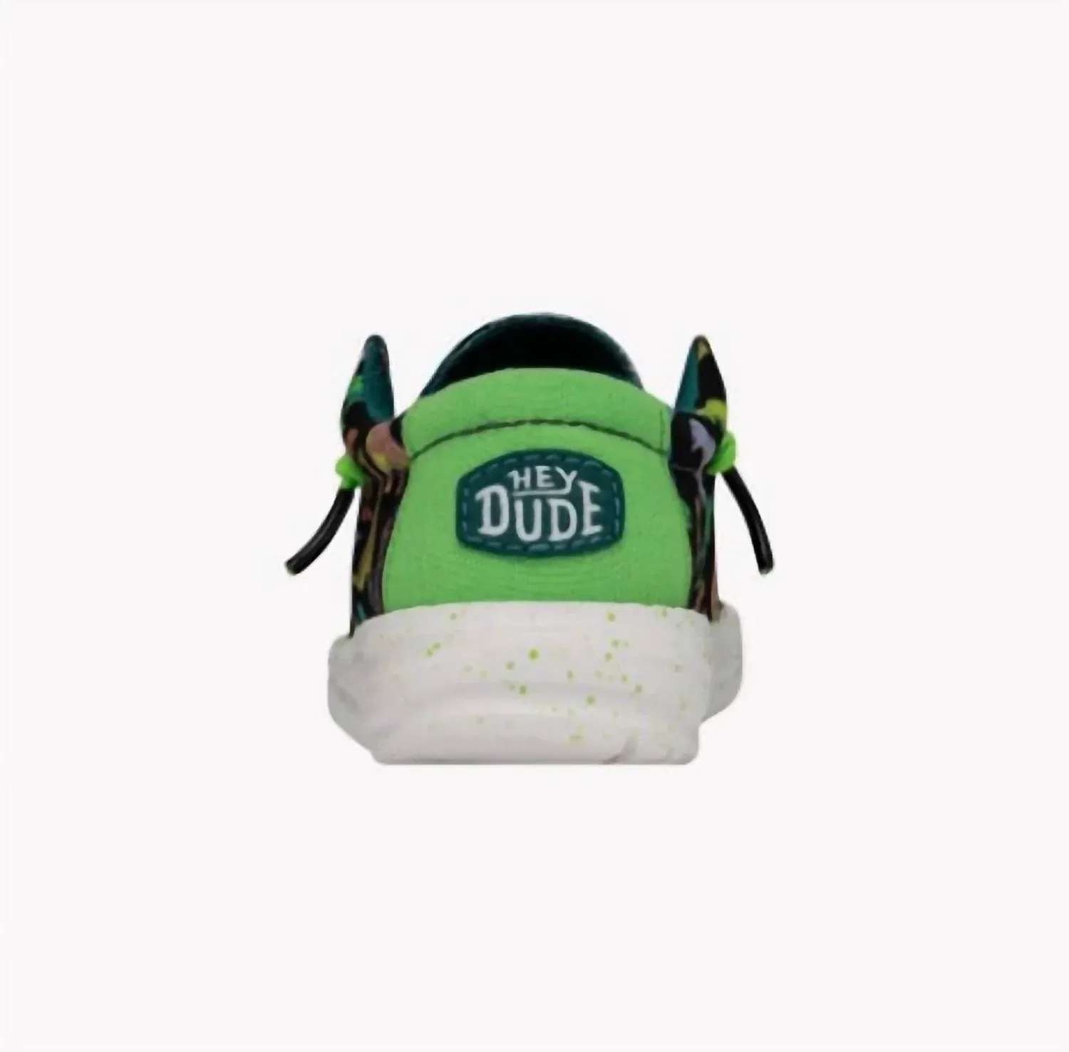 Детские кроссовки с динозавром Wally Dino Shoe Hey Dude, Black / Lime — фото 4