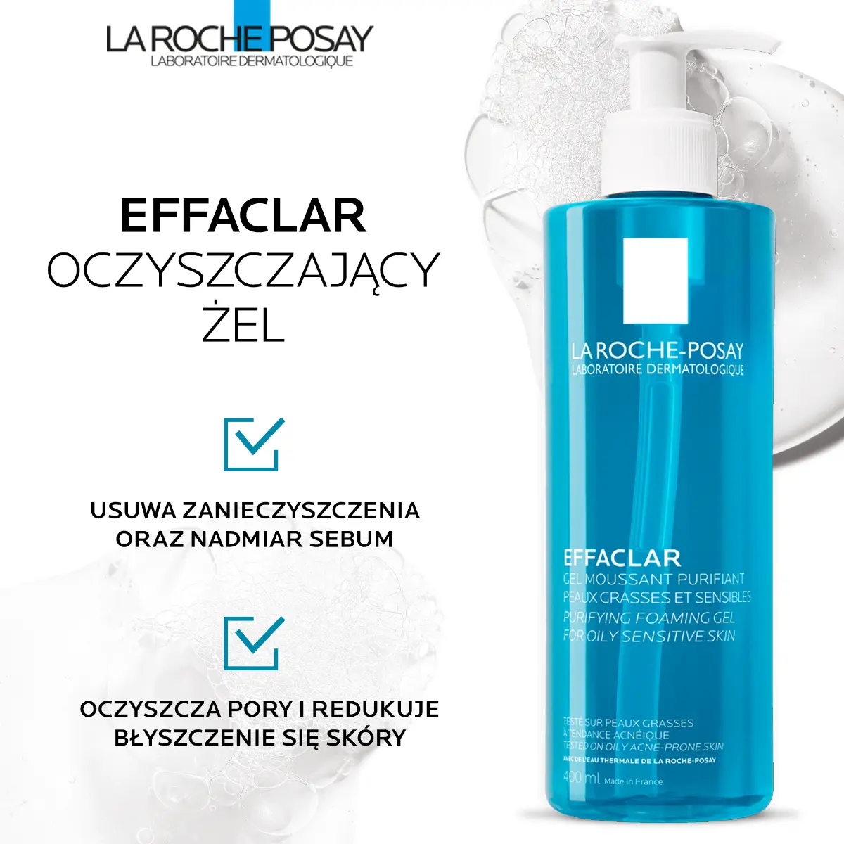 La Roche-Posay Effaclar гель для умывания лица и тела, 400 ml — фото 2