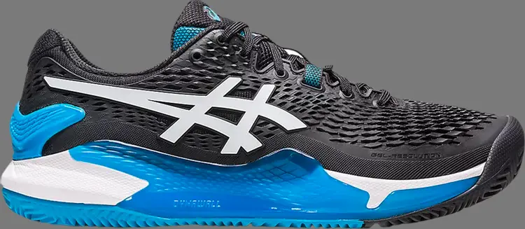 

Кроссовки gel resolution 9 clay 'black blue' Asics, черный