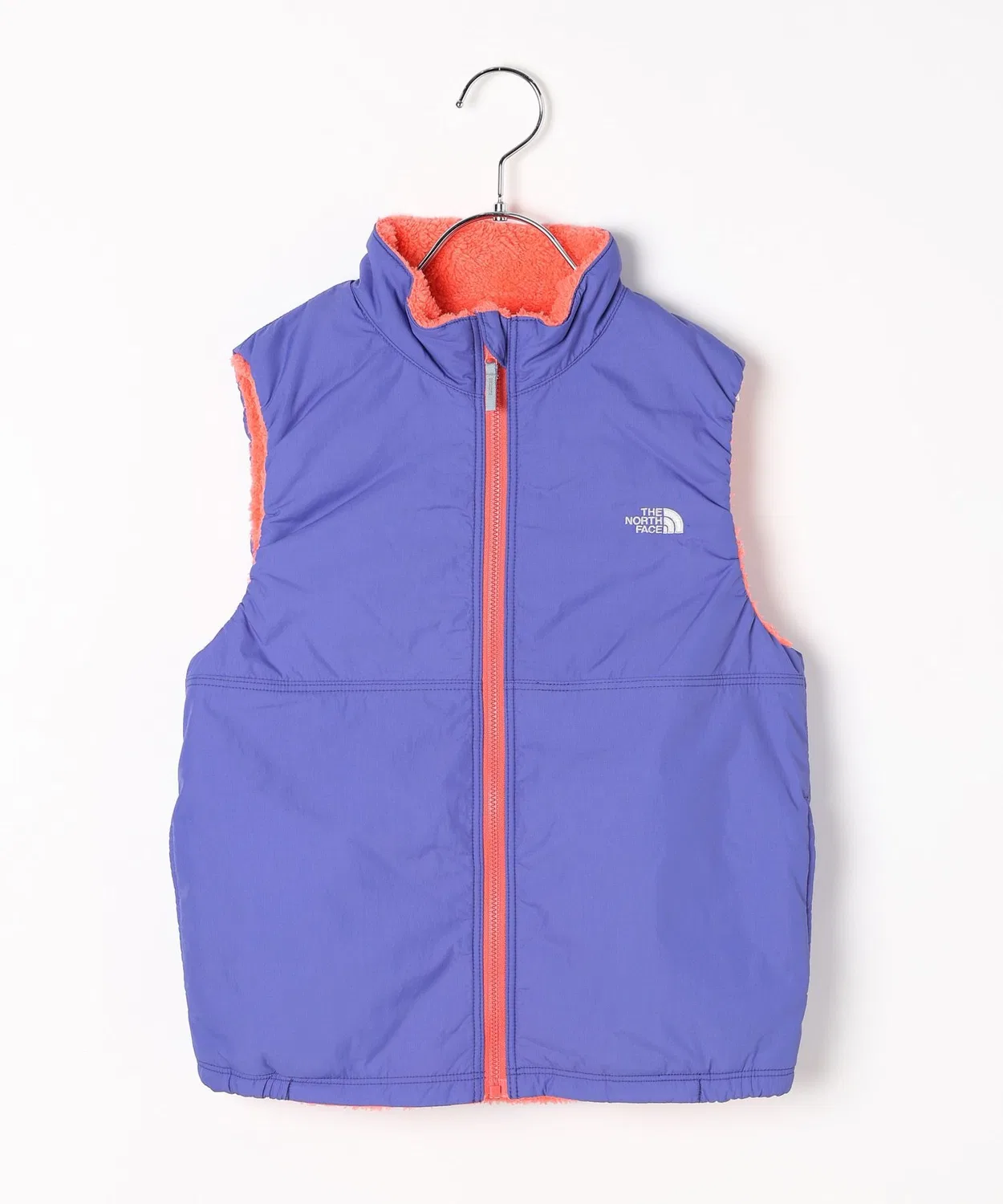 Детский реверсивный жилет с флисом THE NORTH FACE пурпурный