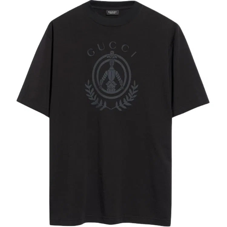 Футболка Gucci свободного кроя с круглым вырезом, мужская, черная
