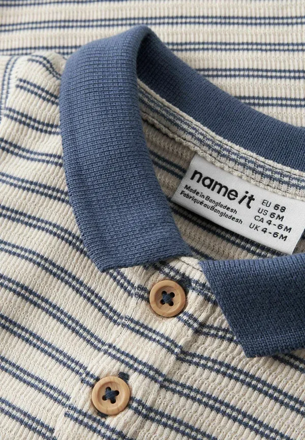 Поло с полоской Name It Vintage Indigo, индиго — фото 3