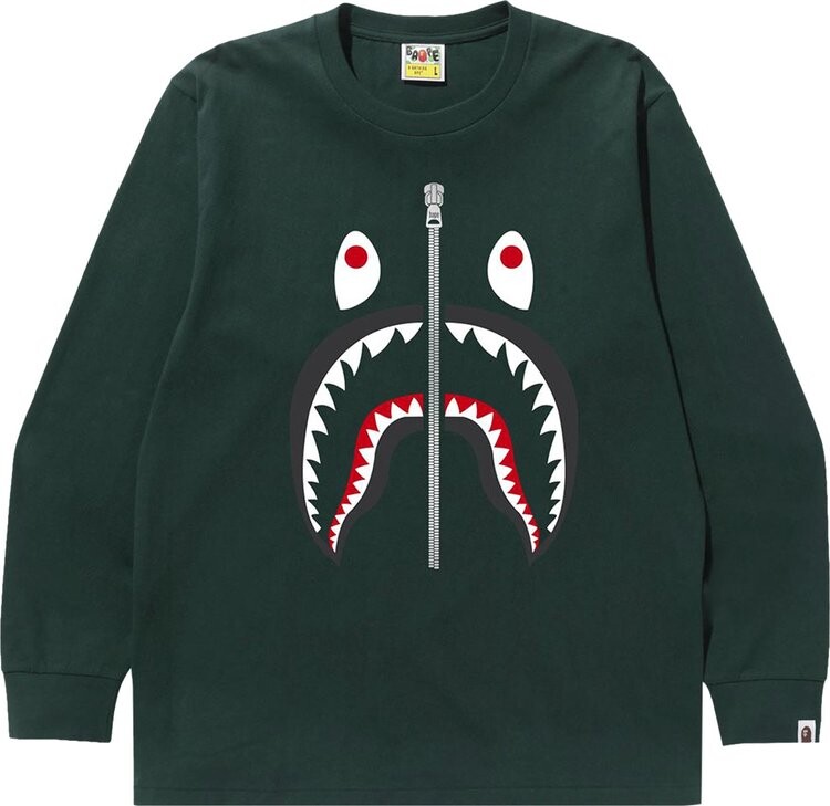 

Лонгслив BAPE Shark Long-Sleeve Tee 'Green', зеленый