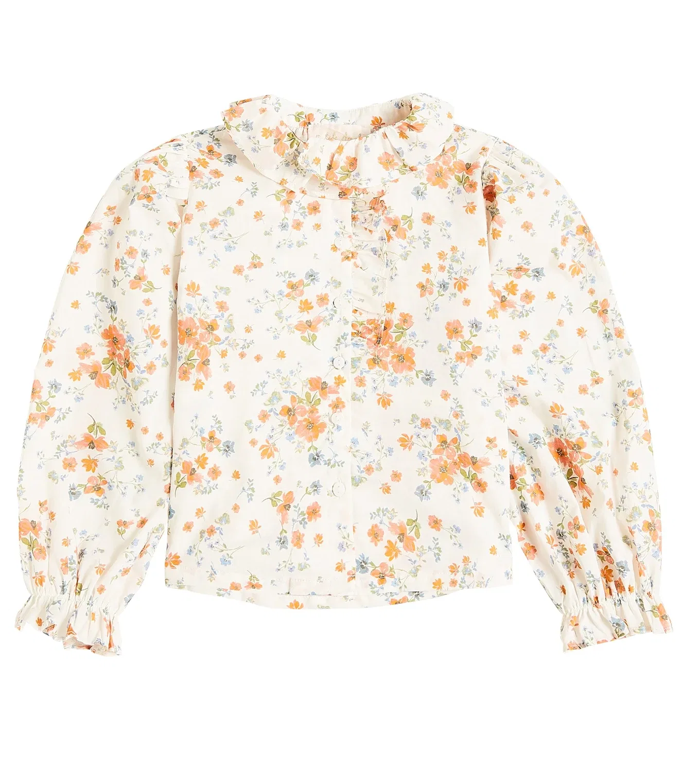 Блузка хлопковая Coral Floral Petite Amalie, белый
