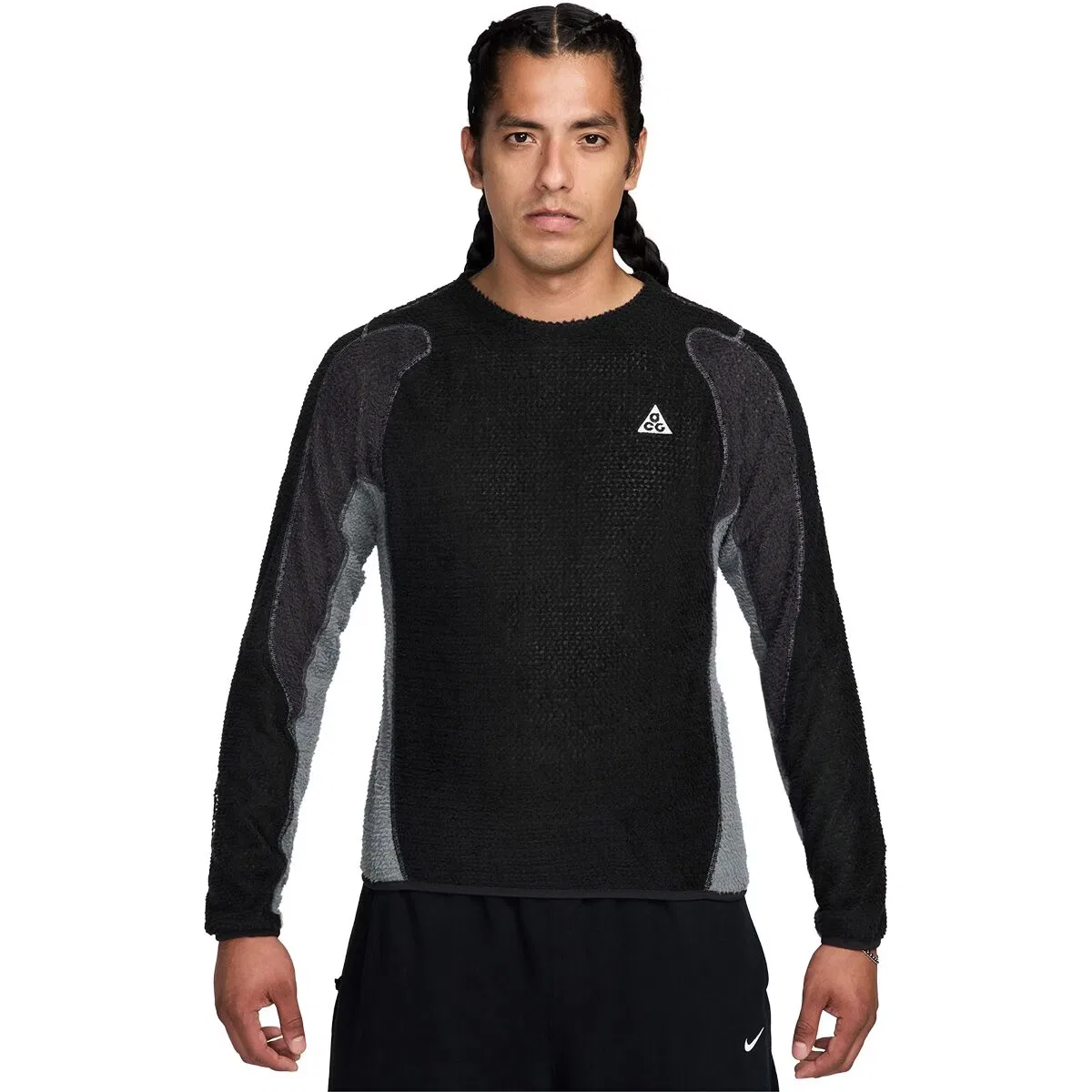 Мужской свитшот из флиса Polartec Nike ACG Wolf Lichen Crew, Black/Anthracite/Cool Grey/Summit White