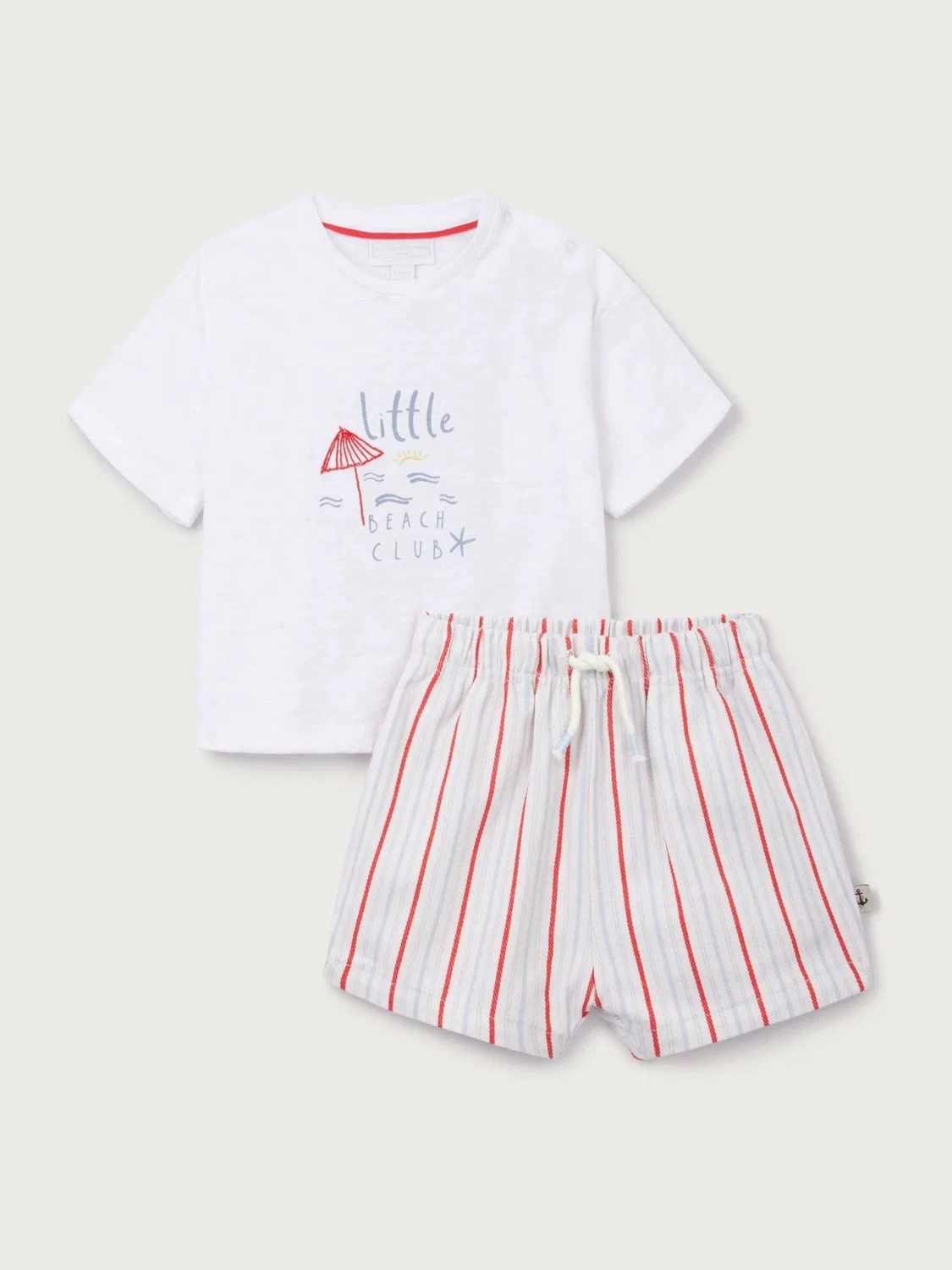 Комплект из футболки и шорт Little Beach Club The White Company, белый