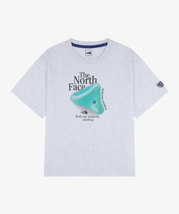 Футболка с коротким рукавом, логотип, The North Face Kids, серый