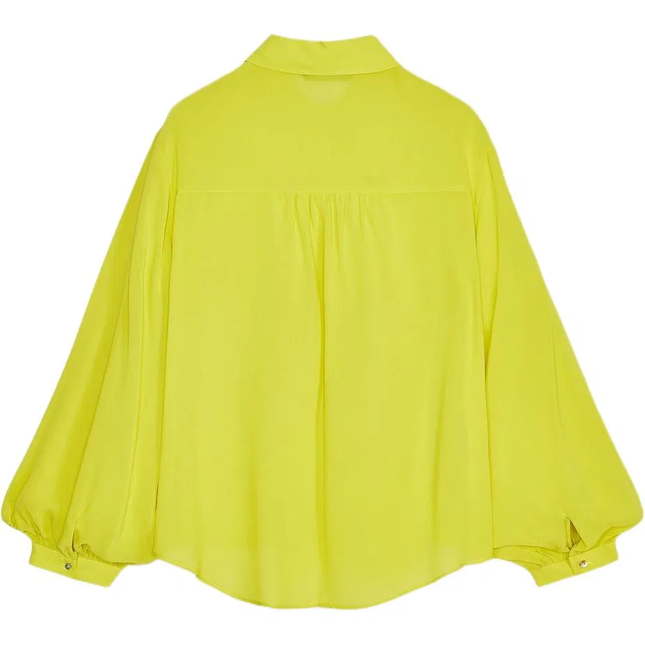 Женская рубашка с лацканами Lime ZARA, Lime — фото 3