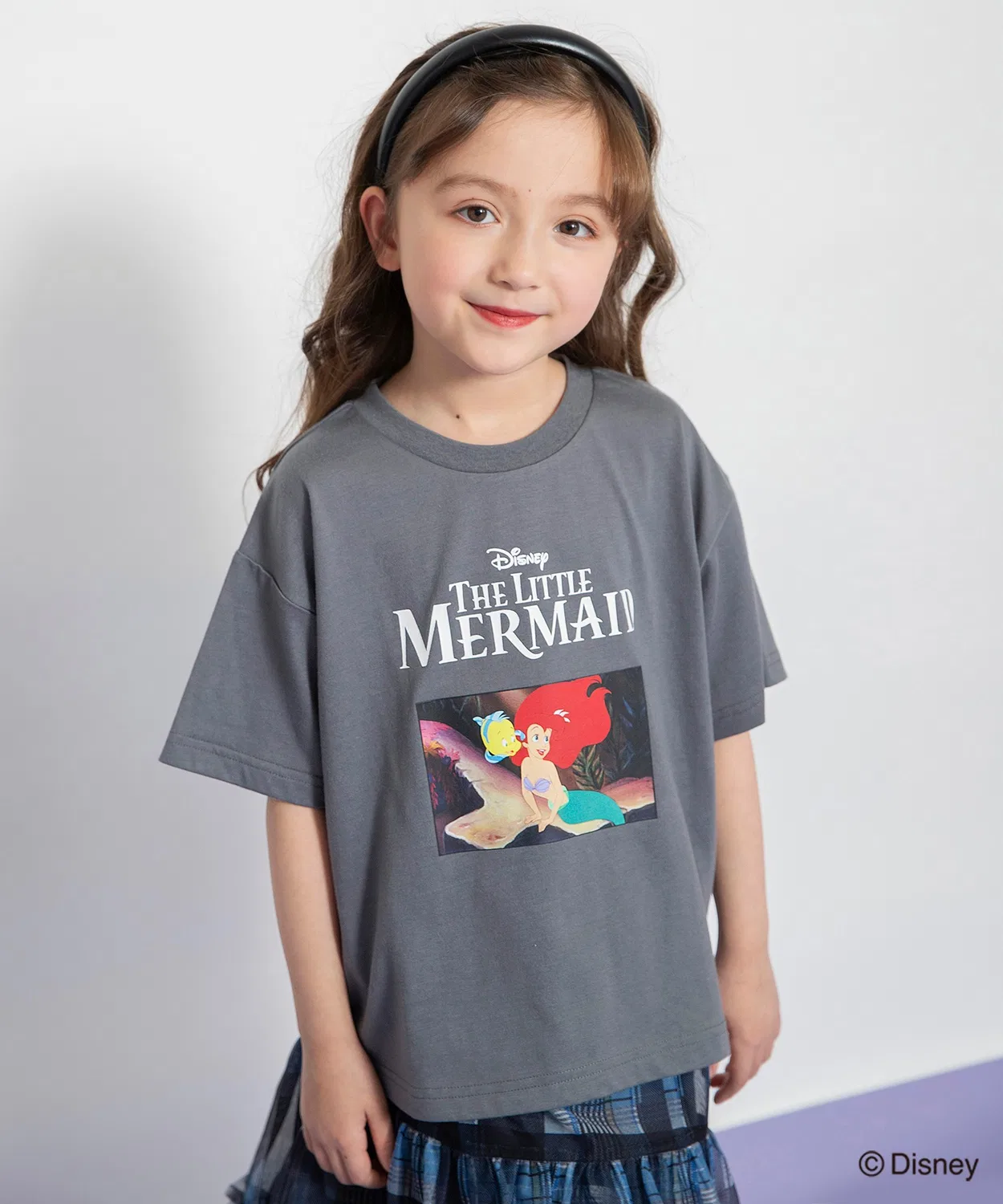 Детская футболка с принтом Disney Collection Ariel Disney, Charcoal Grey