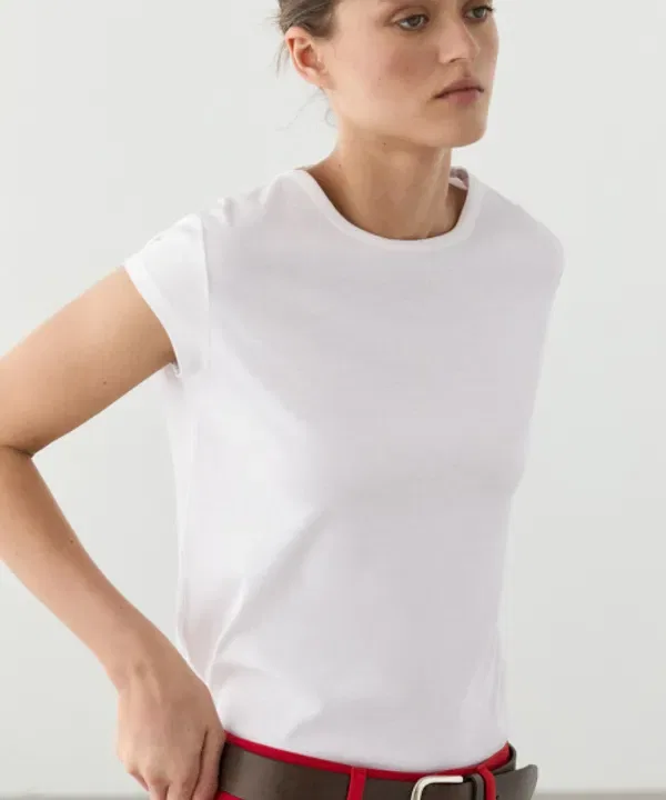 Футболка с коротким рукавом из мерсеризованного хлопка, Massimo Dutti — фото 3