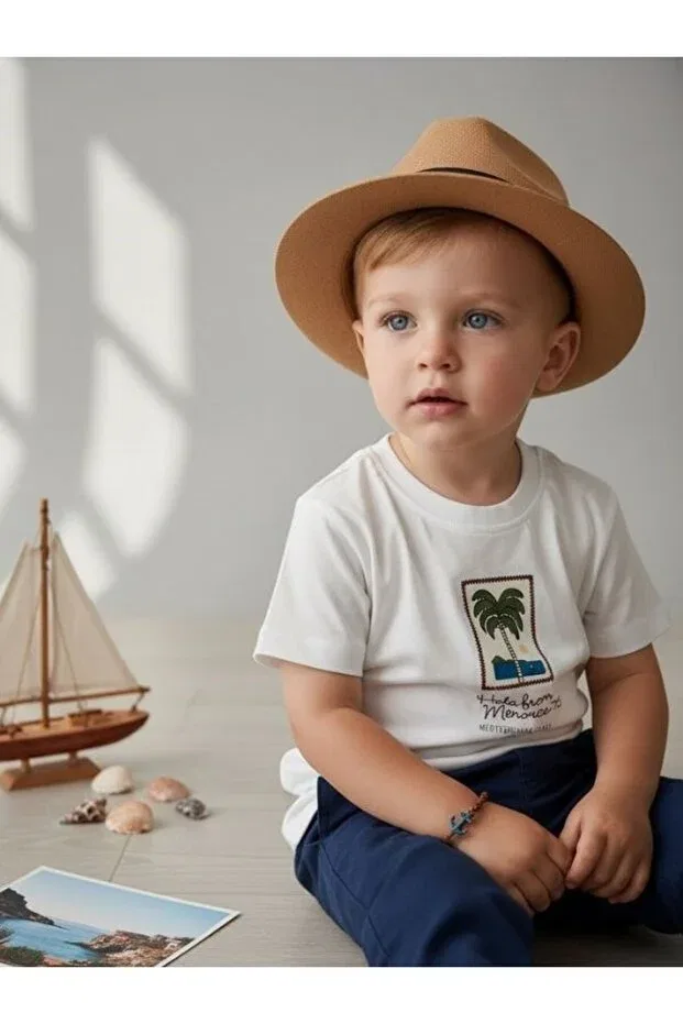 Детская футболка для мальчиков с принтом Zekids, White — фото 2