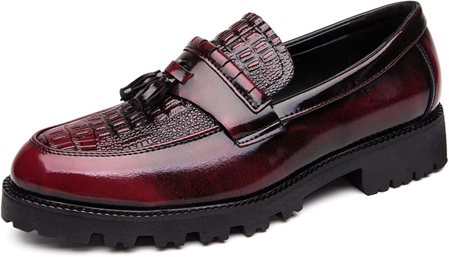 

Мужские лоферы с кисточками, модные, деловые, повседневные и формальные туфли, для городских офисов, банкетов, свадеб, костюмов и платьев, кожаные туфли Generic, красный