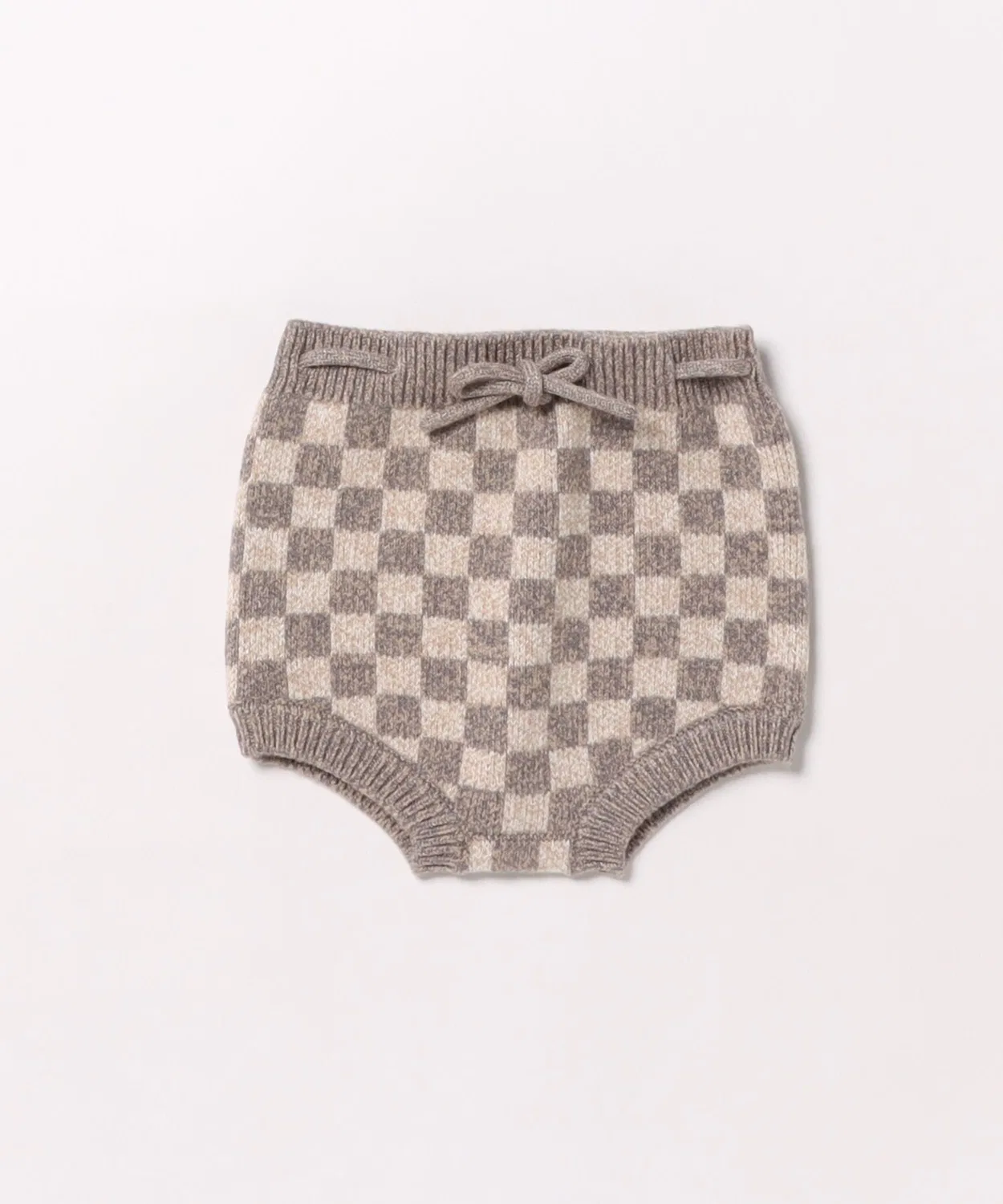 Детские шорты-блумеры из вафельного трикотажа с принтом Heathered Check Rylee + Cru, Heather Blue/Sand Checker