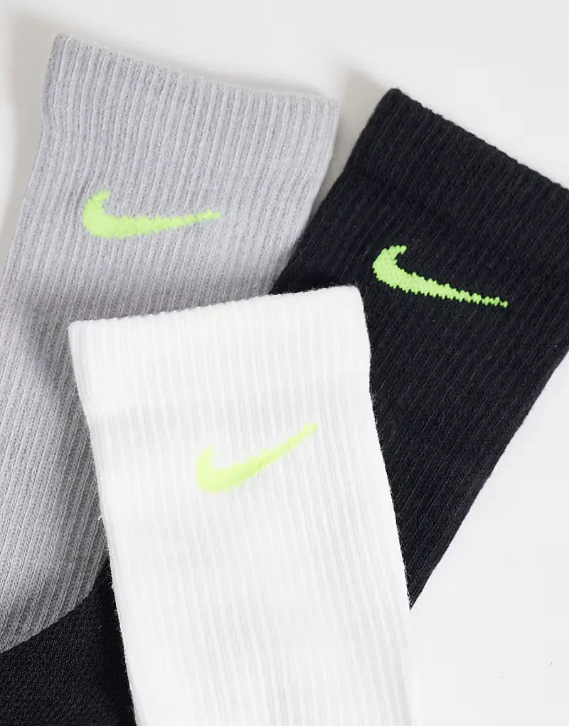 Носки высокие Everyday Elevate 3 шт Nike, неоновый мультиколор — фото 3