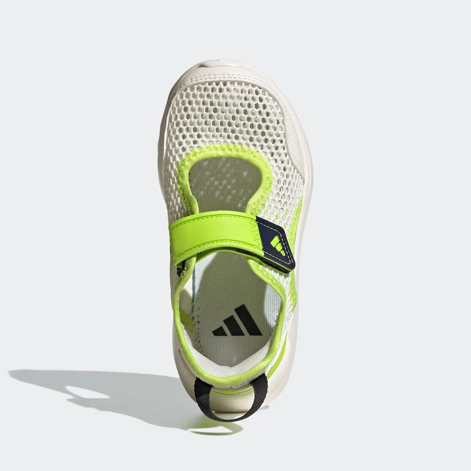 Детские кроссовки-слипоны с регулировкой липучкой Adidas Sportswear, Core White / Solar Slime / Legend Ink — фото 4