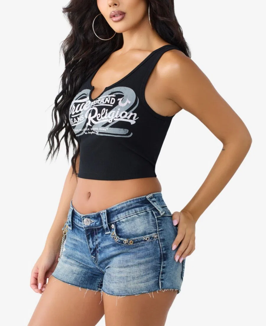 Женский топ с вырезом-лодочкой True Religion, Jet Black — фото 3