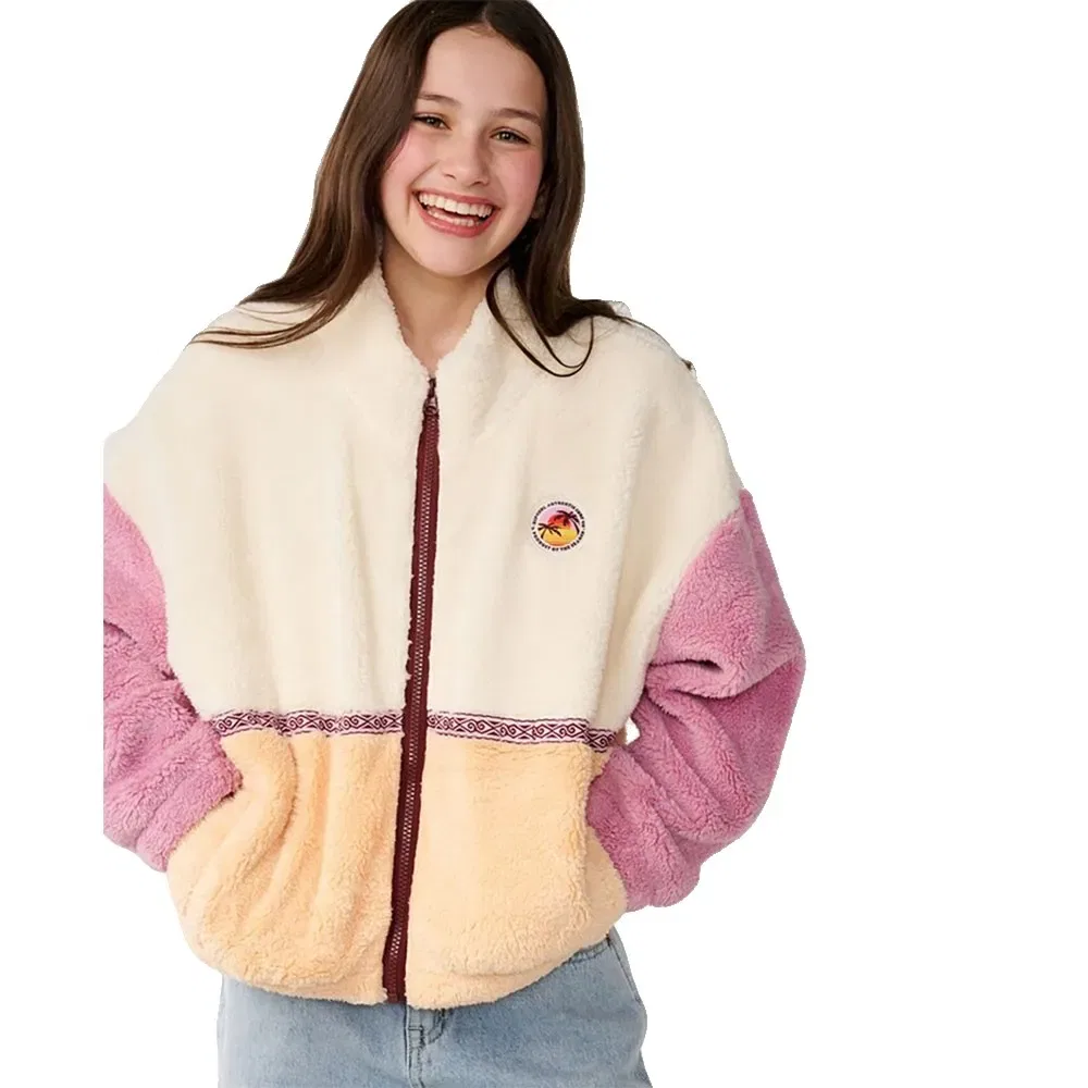 Детский свитшот для девочек с флисом Surf Revival Zip Through Polar Rip curl, Multicolor — фото 4