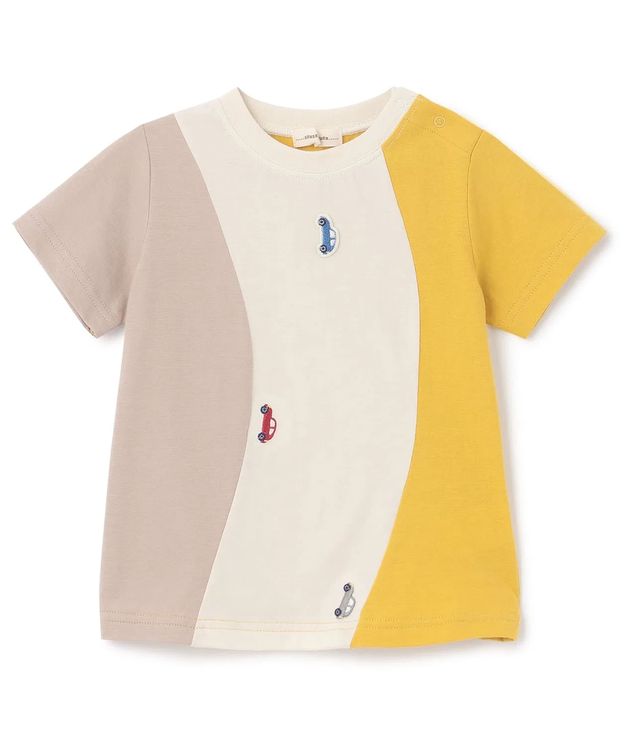 Детская футболка с принтом машины с длинным рукавом модель Car Embroidery, sense of wonder, Mustard