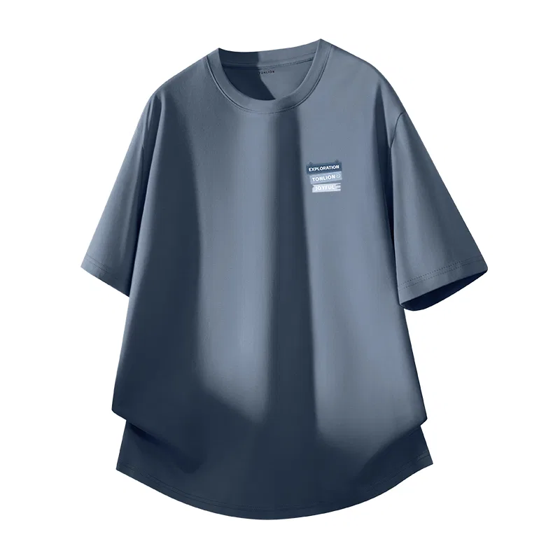 Детская футболка с коротким рукавом Ice Silk Cool Unisex Tonlion, Text: Cooling Sea Blue