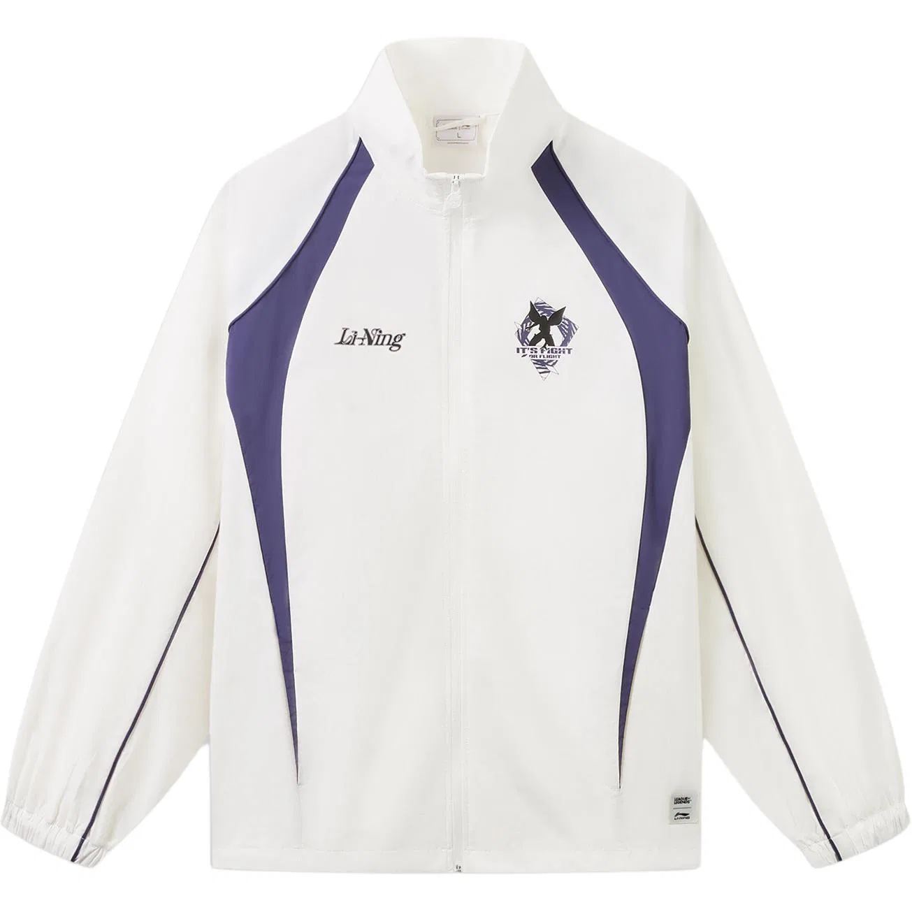 Детское пальто-тренч с воротником-стойкой, Li Ning, Li-Ning, Ivory/Purple Gray
