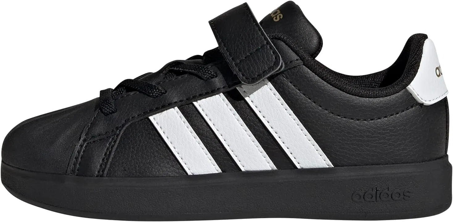 Детские кроссовки для мальчиков с принтом Streettalk adidas, Black/White/Gold Metallic