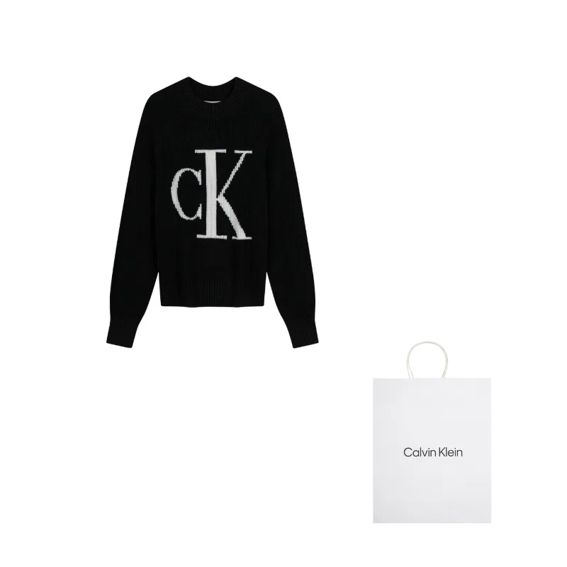 Женский свитер с круглым вырезом Calvin Klein, Space Black