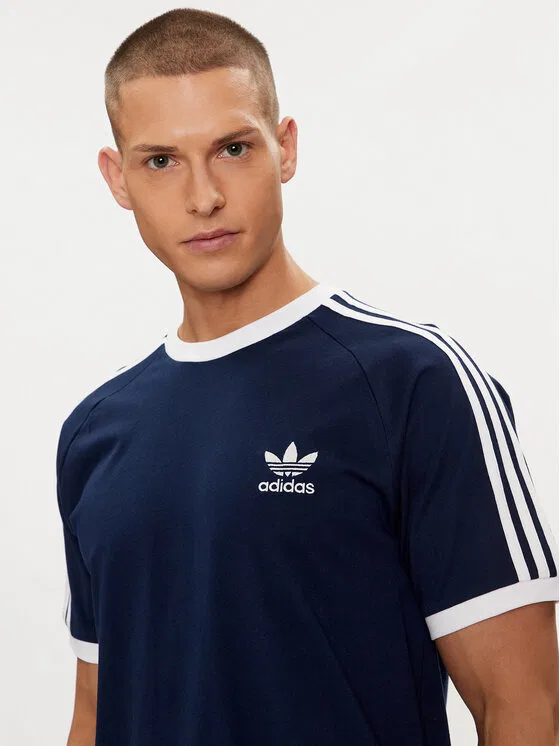 Футболка slim fit Adicolor Classics 3-Stripes T-Shirt Adidas, синий — фото 4