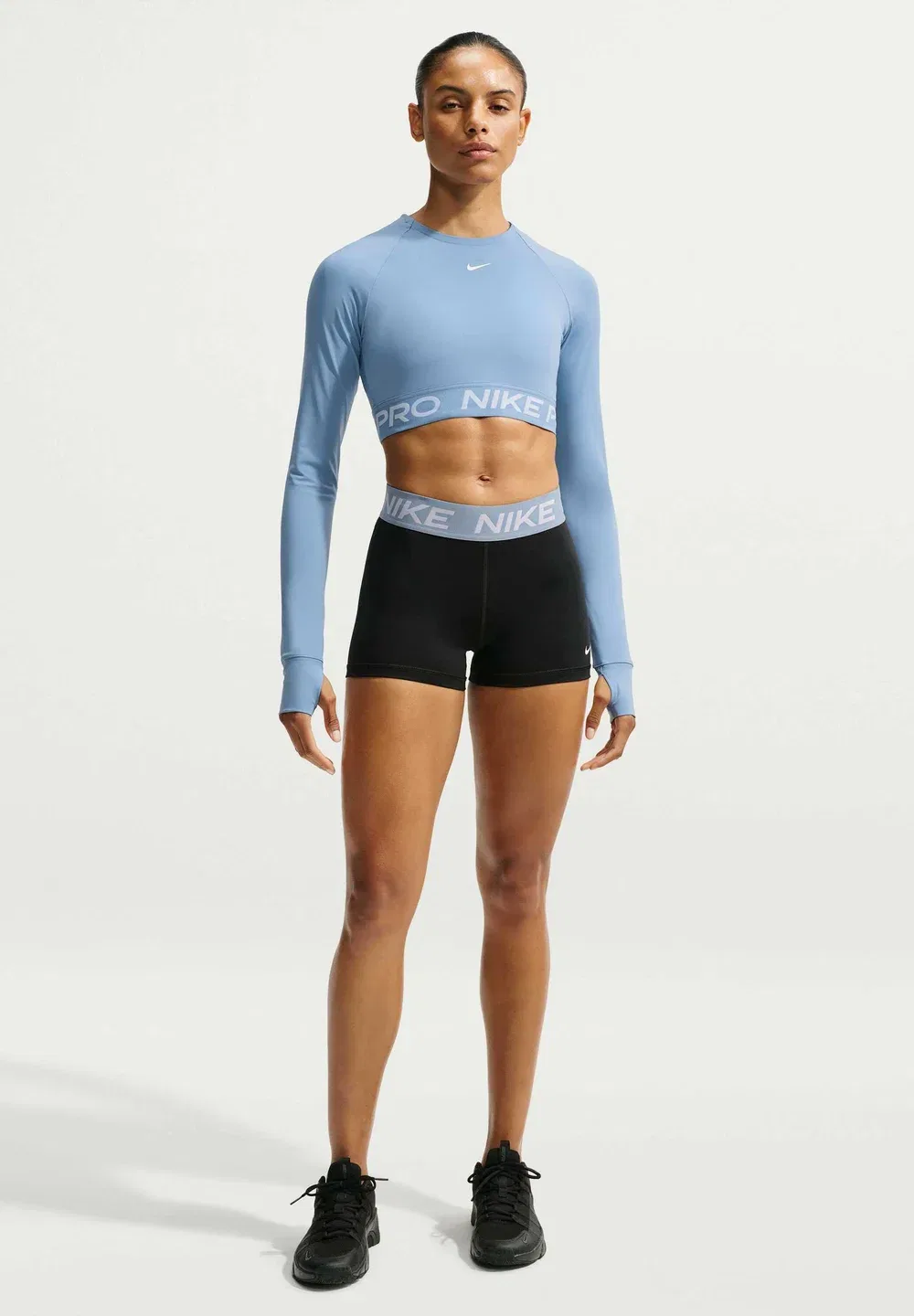 Nike Pro DF 365 Crop LS - футболка с длинными рукавами Nike Performance, Work Blue/White