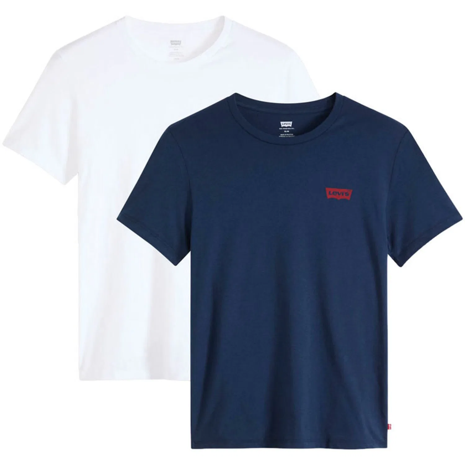 Мужская классическая хлопковая футболка Levi's, Navy/White — фото 2