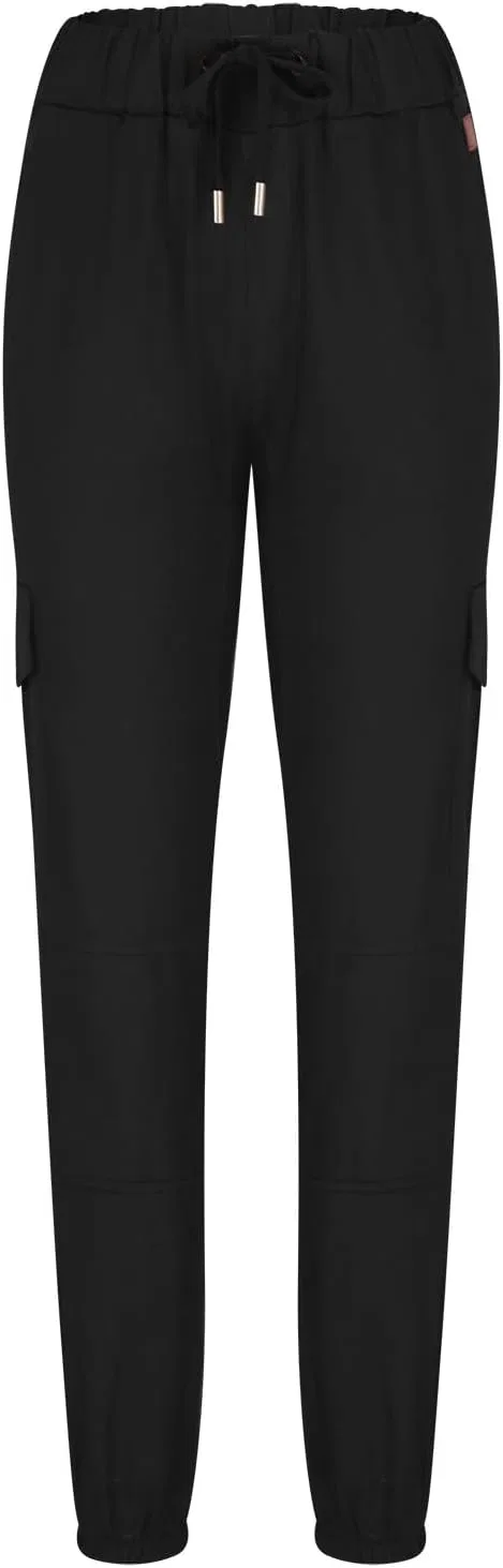 Мужские легкие штаны-карго с эластичным поясом, Cargo Jogger Pants, чёрный — фото 4