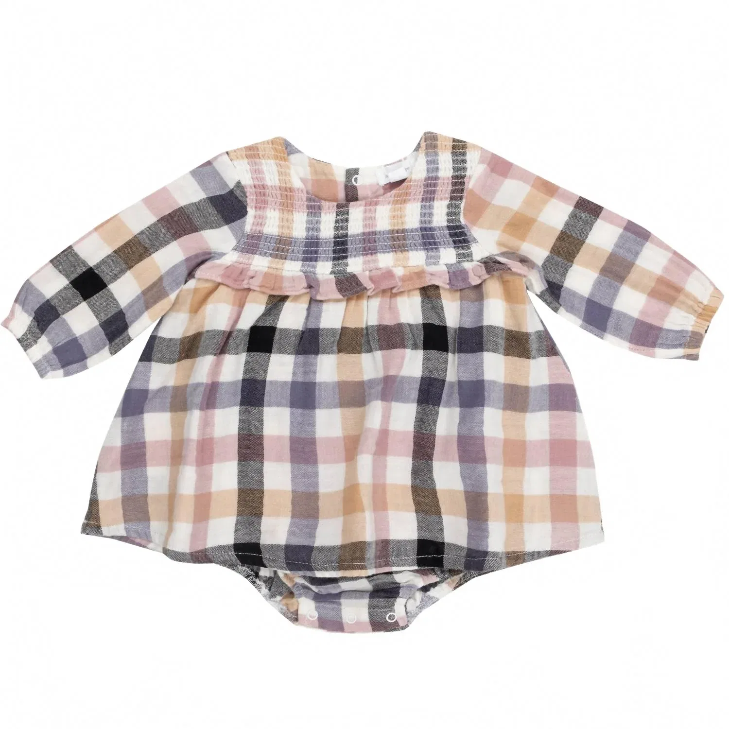 Детский боди-комбинезон для девочек с оборками и принтом Harvest Plaid Angel Dear, Harvest Plaid — фото 2