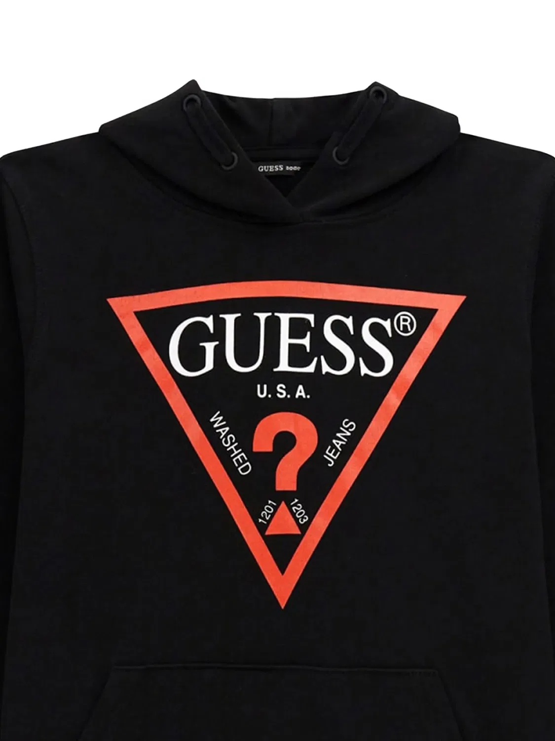 Детское худи с треугольным логотипом, черное GUESS, черный — фото 4