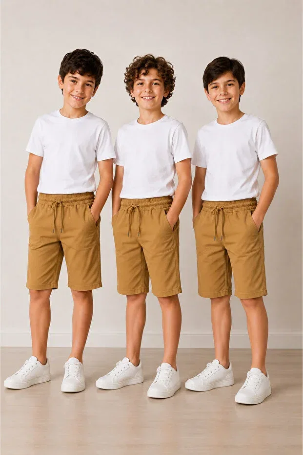 Детские шорты для девочек хлопковые Basics Generic Brands, Beige