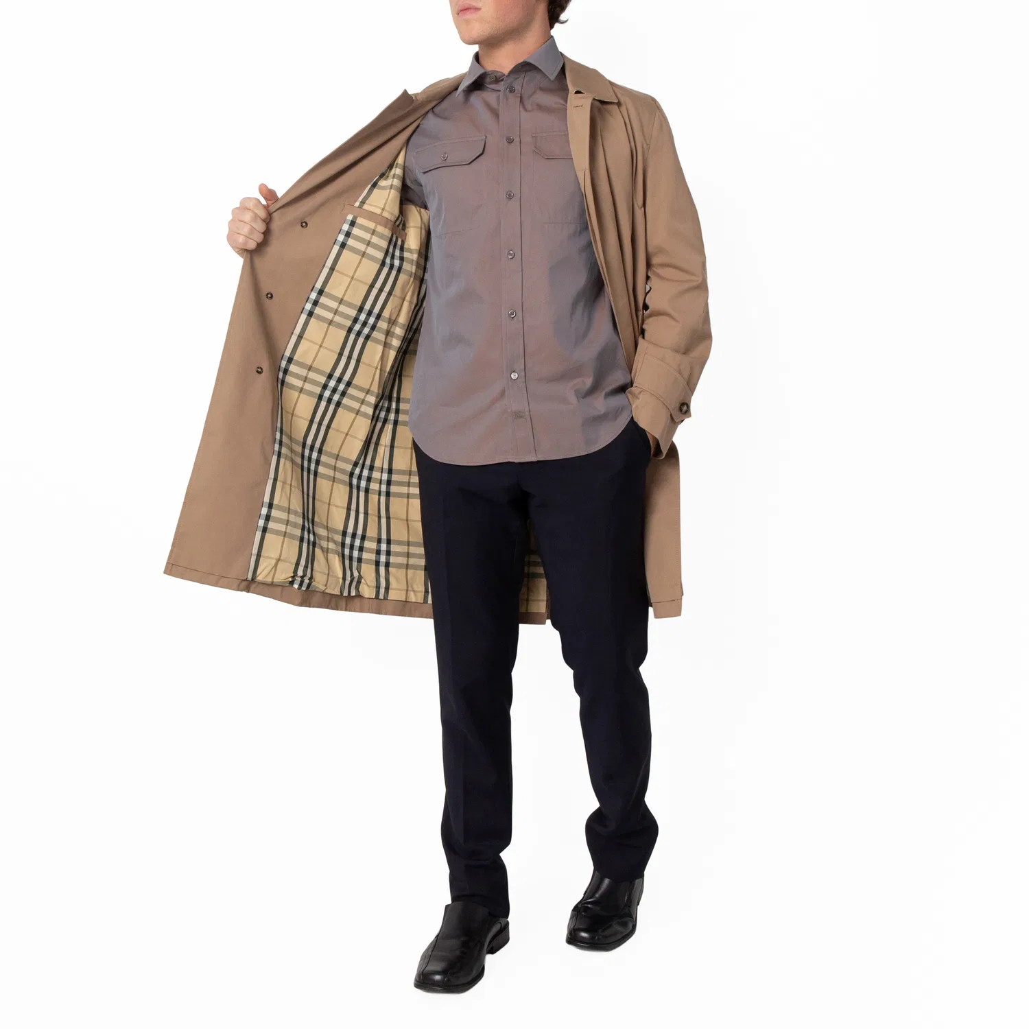 Пальто автомобильное из хлопкового габардина Cotton Gabardine Car Coat Burberry, Teddy — фото 4