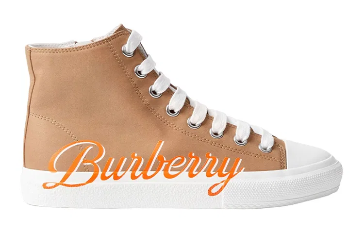 Детские кеды для скейтбординга с принтом Burberry, Light Brown — фото 3