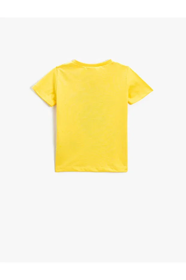 Детская футболка с принтом Monster Koton, Yellow — фото 2